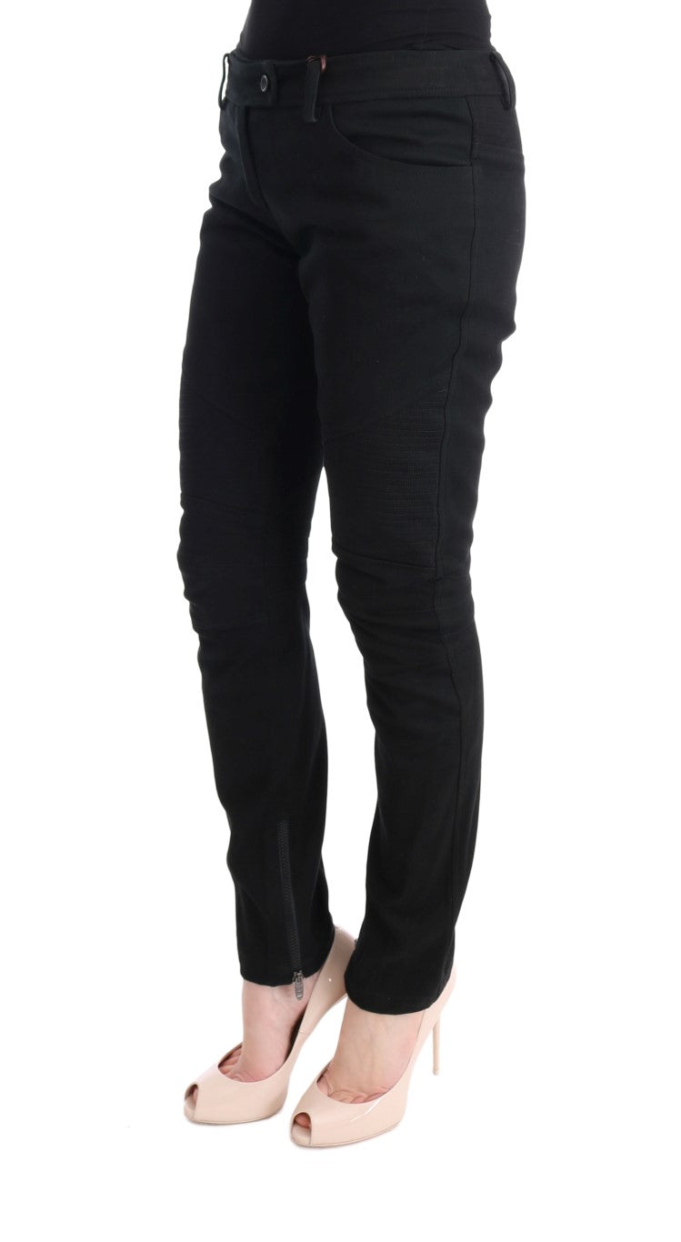 Ermanno Scervino Chic Black Slim Fit Trousers Ermanno Scervino