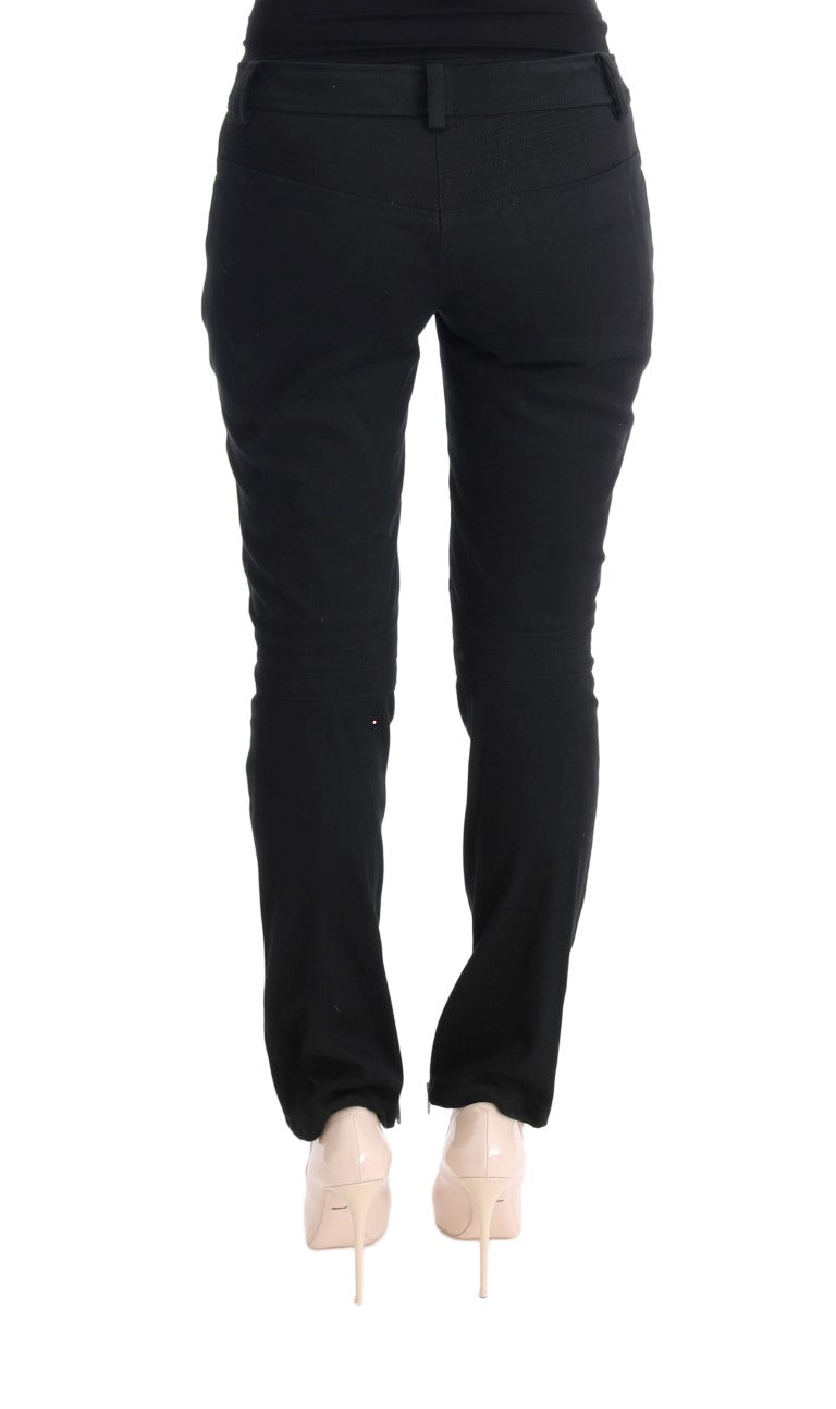 Ermanno Scervino Chic Black Slim Fit Trousers Ermanno Scervino