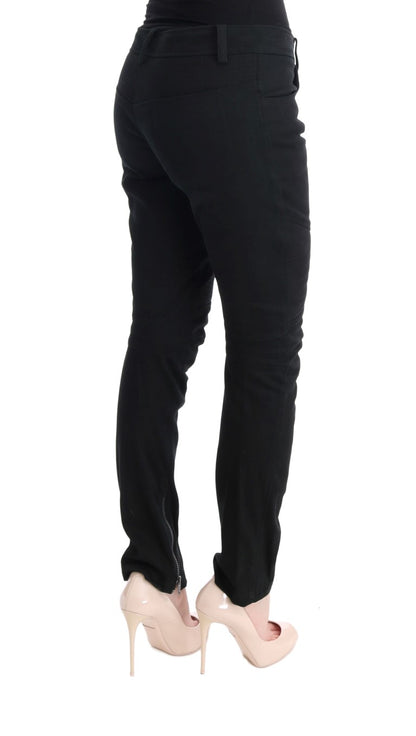 Ermanno Scervino Chic Black Slim Fit Trousers Ermanno Scervino