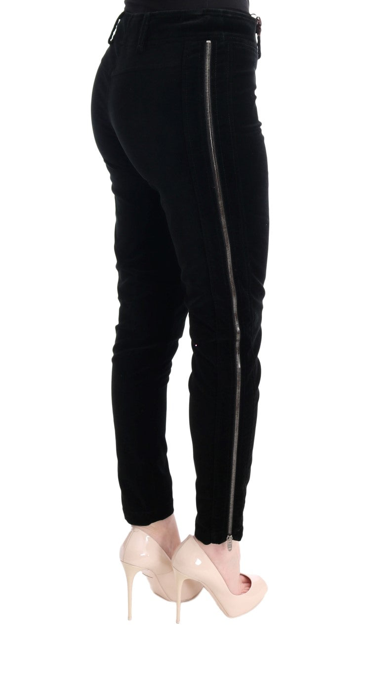 Ermanno Scervino Chic Black Slim Fit Cropped Pants Ermanno Scervino