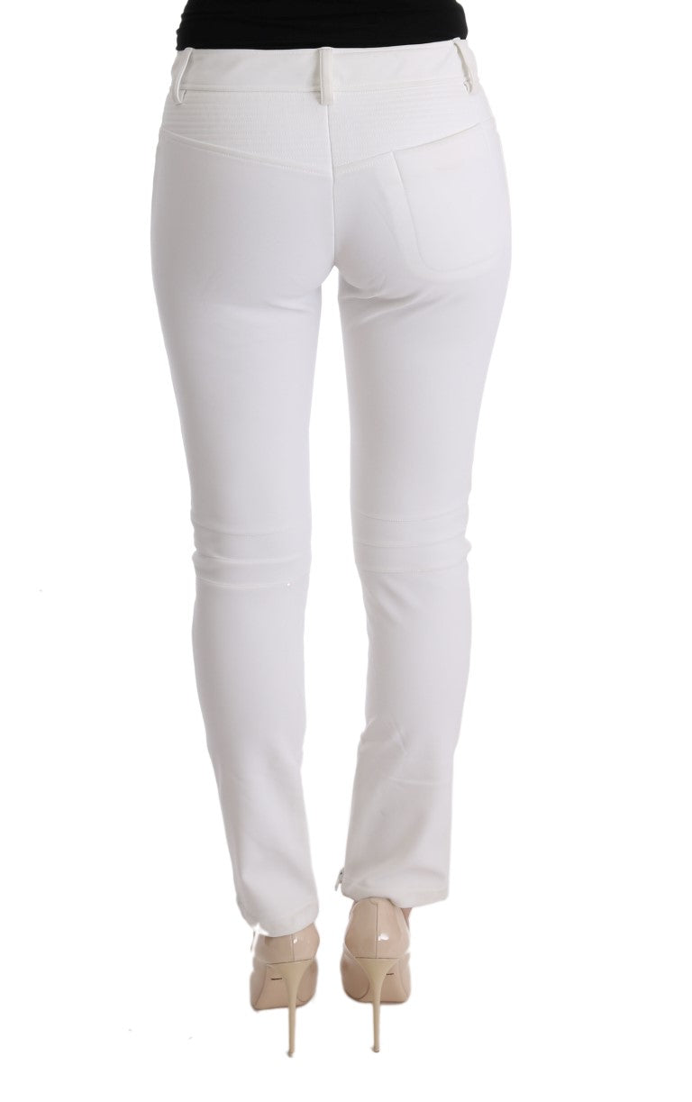 Ermanno Scervino Chic White Slim Fit Cotton Trousers Ermanno Scervino