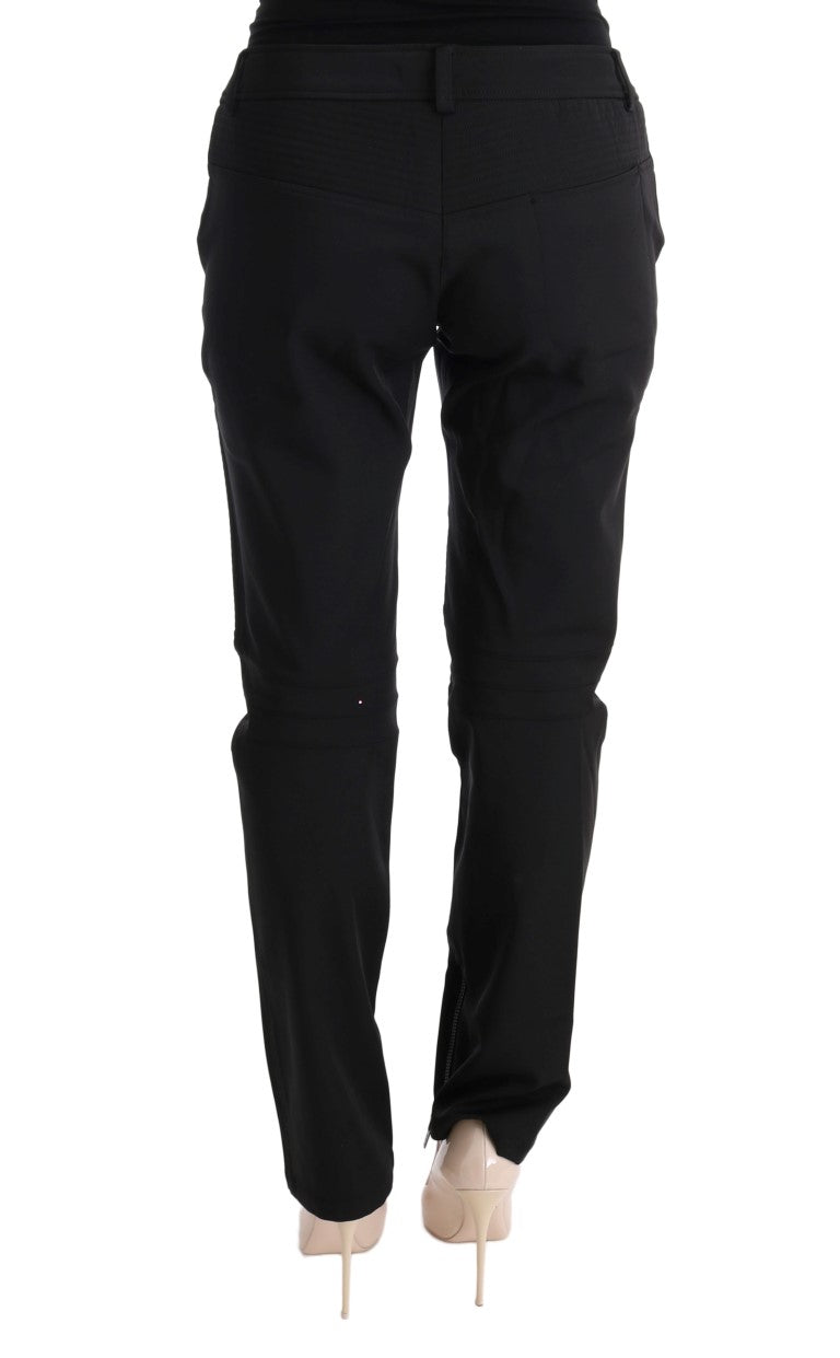 Ermanno Scervino Sleek Black Cotton Slim Fit Pants Ermanno Scervino