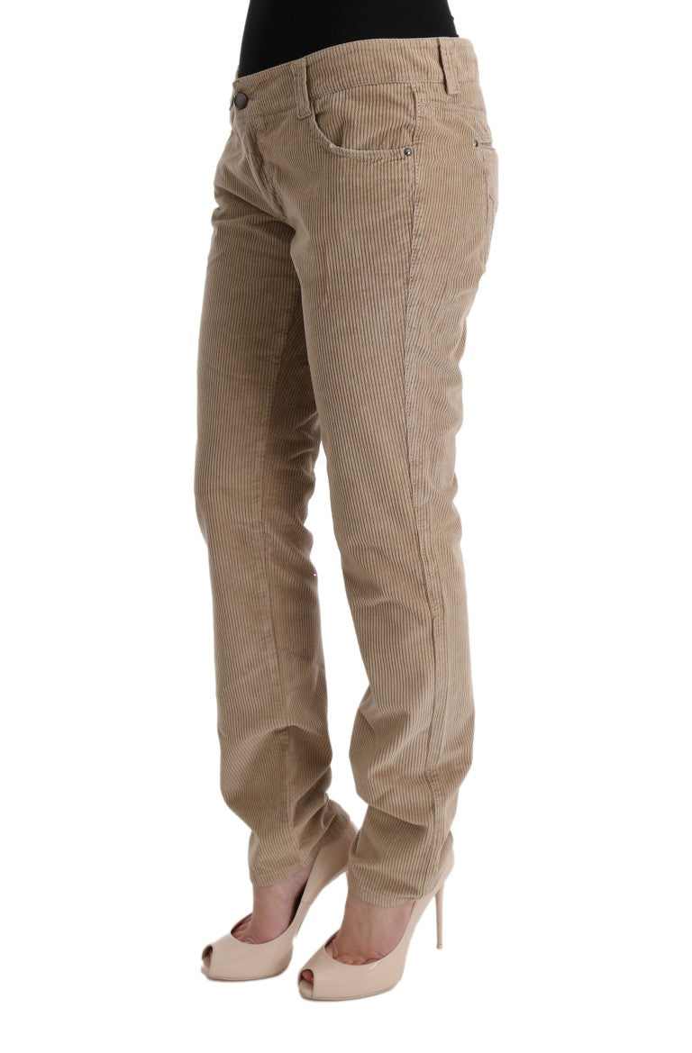 Ermanno Scervino Beige Regular Fit Luxe Trousers Ermanno Scervino