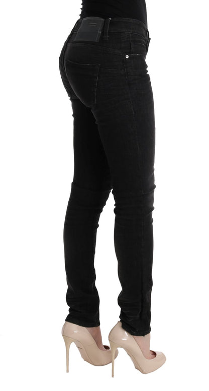 Acht Chic Slim Fit Black Cotton Jeans Acht