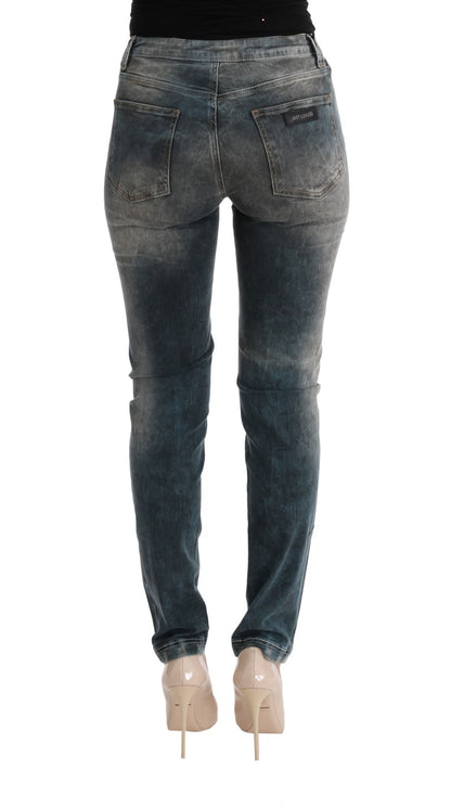 Cavalli Chic Blue Wash Slim Fit Jeans Cavalli