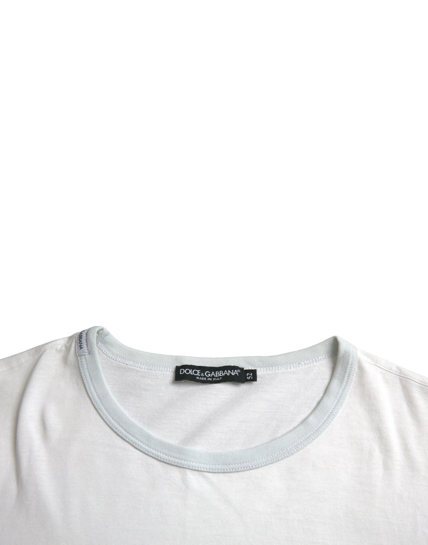 Dolce & Gabbana White Cotton Round Neck Short Sleeve T-shirt Dolce & Gabbana