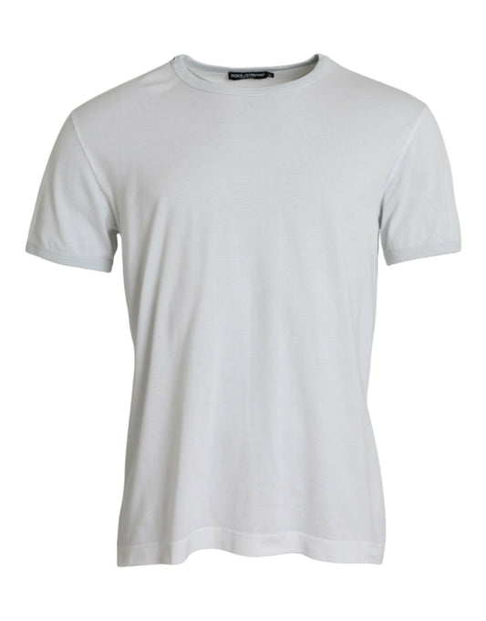 Dolce & Gabbana White Cotton Round Neck Short Sleeve T-shirt Dolce & Gabbana