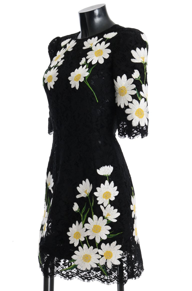 Dolce & Gabbana Black Floral Lace Chamomile Embroidered Dress Dolce & Gabbana