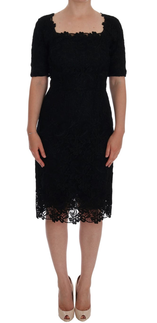 Dolce & Gabbana Elegant Black Knee-Length Sheath Dress Dolce & Gabbana