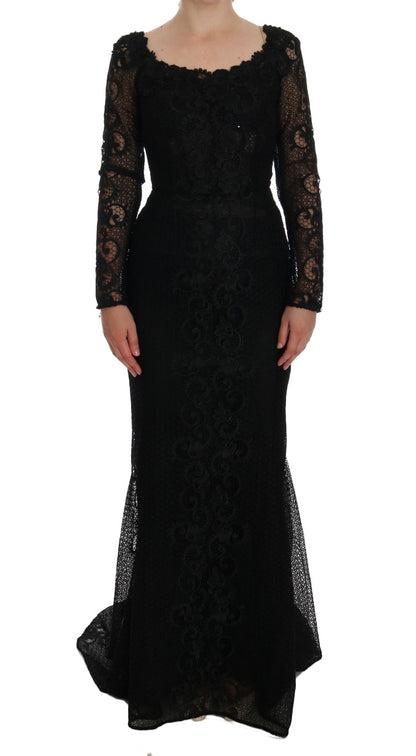 Dolce & Gabbana Elegant Full Length Black Sheath Maxi Dress Dolce & Gabbana