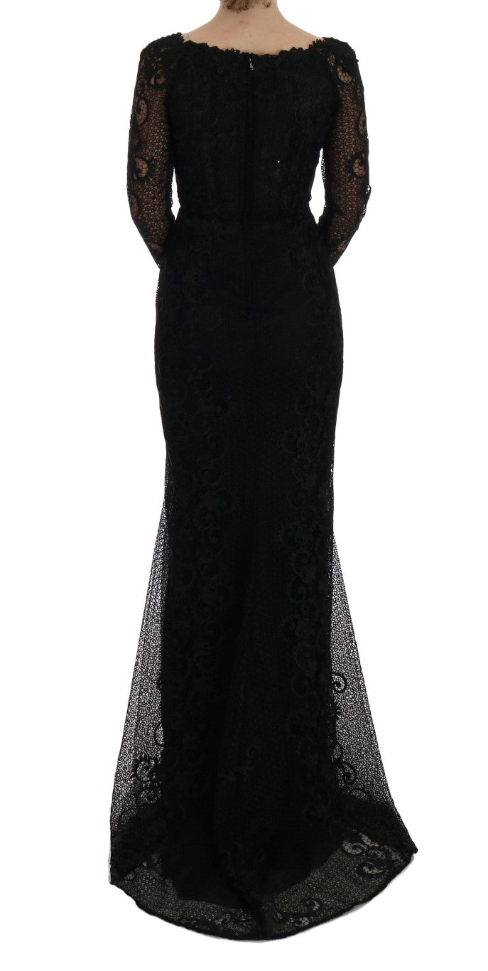 Dolce & Gabbana Elegant Full Length Black Sheath Maxi Dress Dolce & Gabbana