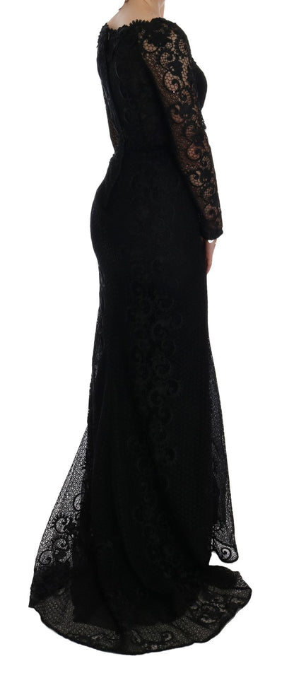 Dolce & Gabbana Elegant Full Length Black Sheath Maxi Dress Dolce & Gabbana