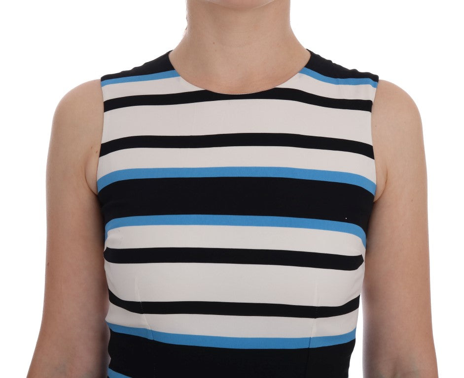 Dolce & Gabbana Chic Striped Silk Sheath Dress Dolce & Gabbana