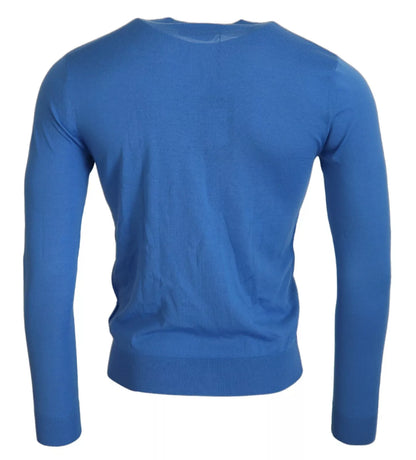 Dsquared² Blue Wool Long Sleeves Crewneck Pullover Sweater Dsquared²