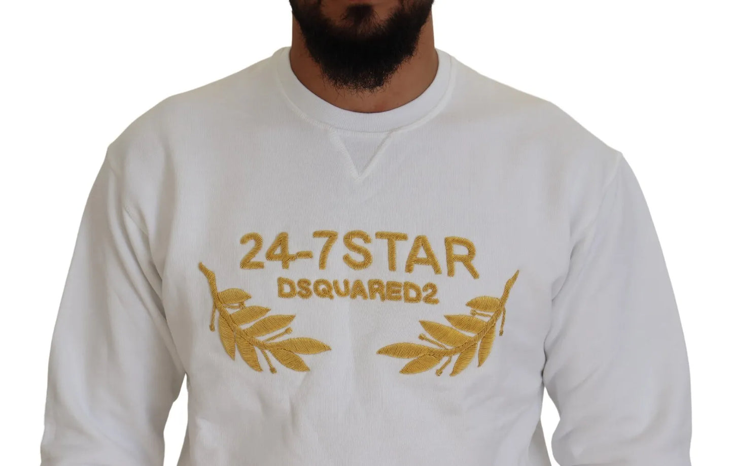 Dsquared² White Embroidered Crewneck Sweatshirt Sweater Dsquared²