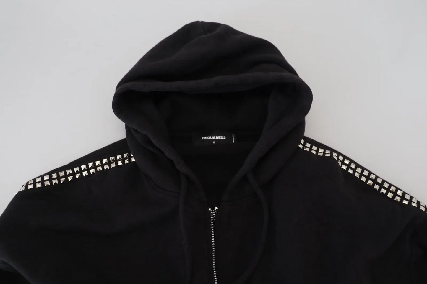 Dsquared² Black Embellished Full Zip Hooded Sweater Dsquared²