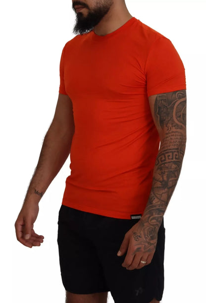 Dsquared² Orange Modal Short Sleeves Crewneck T-shirt Dsquared²