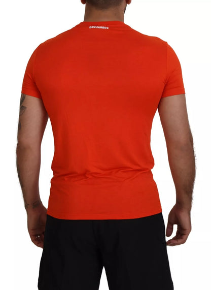 Dsquared² Orange Modal Short Sleeves Crewneck T-shirt Dsquared²