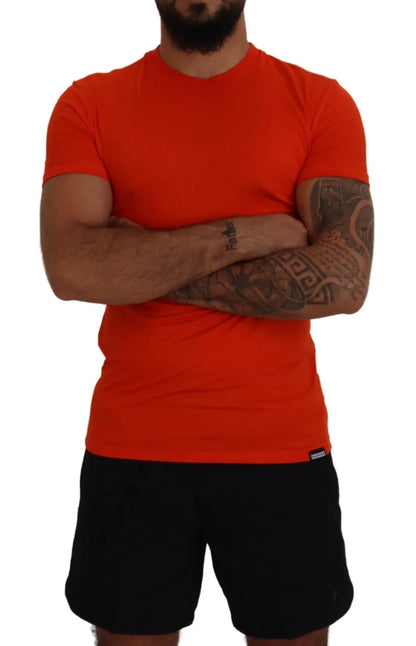 Dsquared² Orange Modal Short Sleeves Crewneck T-shirt Dsquared²