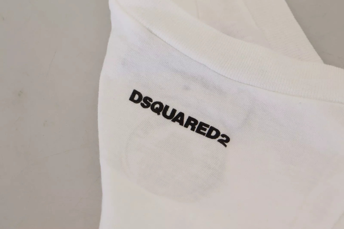 Dsquared² White Cotton Linen Sleeveless Tank T-shirt Dsquared²