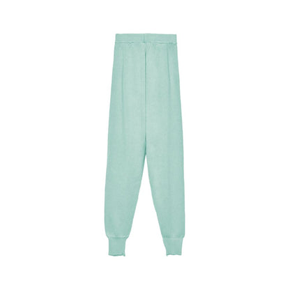 Hinnominate Mint Green Wool Blend Tracksuit Trousers Hinnominate