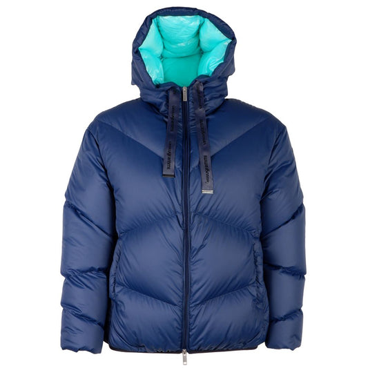 Centogrammi Elegant Blue Feather Down Jacket Centogrammi