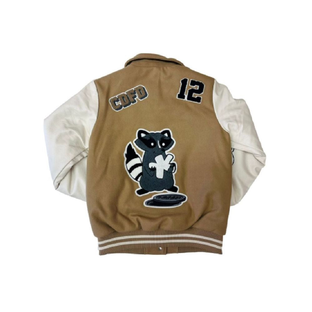 Comme Des Fuckdown Chic Cotton and Faux Leather Bomber Jacket Comme Des Fuckdown