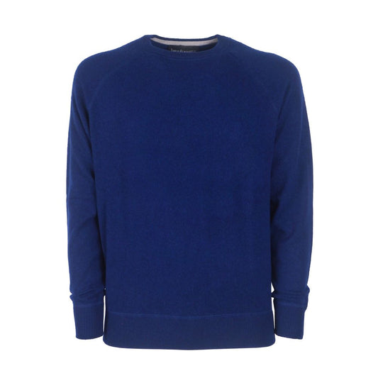 Emilio Romanelli Navy Blue Cashmere Crew Neck Sweater - Slim Fit Emilio Romanelli