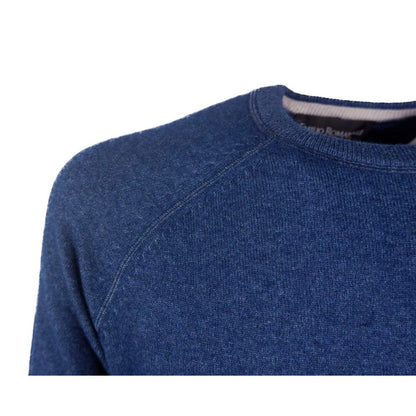 Emilio Romanelli Navy Blue Cashmere Crew Neck Sweater - Slim Fit Emilio Romanelli