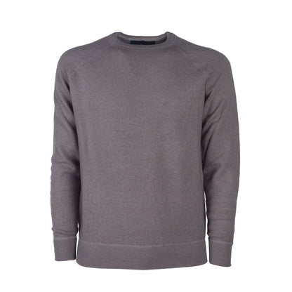 Emilio Romanelli Elegant Gray Cashmere Crew Neck Sweater Emilio Romanelli