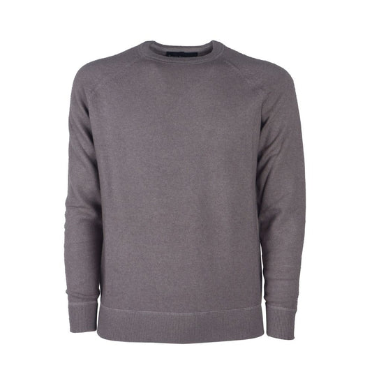 Emilio Romanelli Elegant Gray Cashmere Crew Neck Sweater Emilio Romanelli