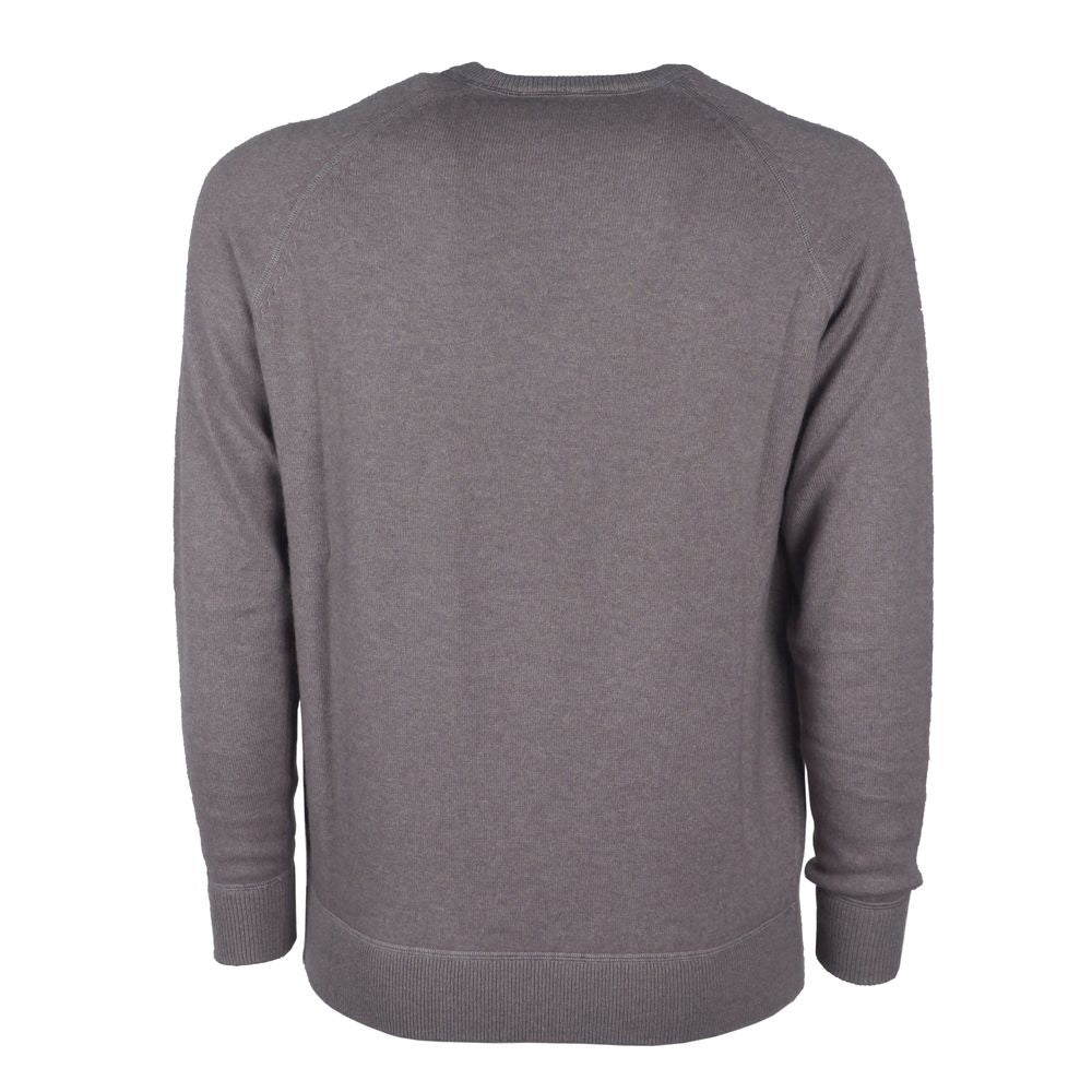 Emilio Romanelli Elegant Gray Cashmere Crew Neck Sweater Emilio Romanelli