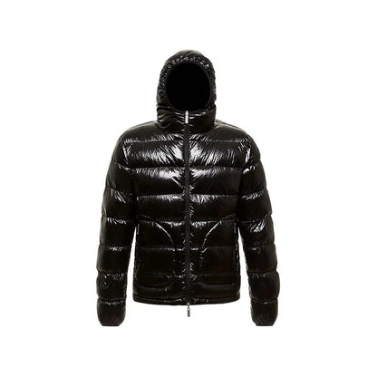 Centogrammi Reversible Hooded Down Jacket in Brown and Black Centogrammi