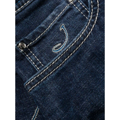 Jacob Cohen Exclusive Indigo Straight Leg Jeans with Bandana Detail Jacob Cohen