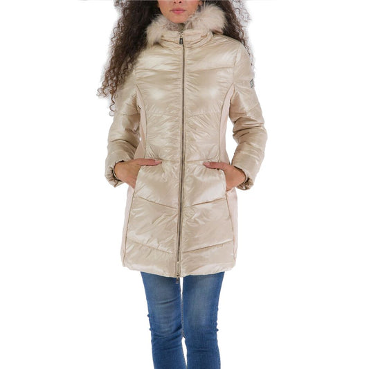 Yes Zee Chic Beige Padded Hooded Jacket Yes Zee