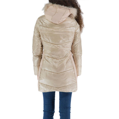 Yes Zee Chic Beige Padded Hooded Jacket Yes Zee