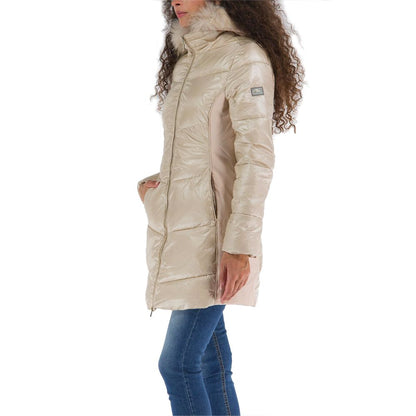 Yes Zee Chic Beige Padded Hooded Jacket Yes Zee