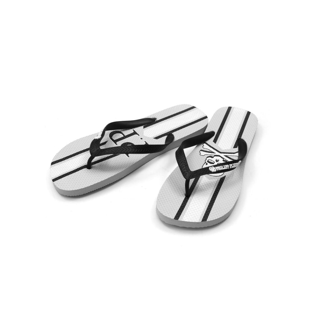 Philipp Plein Chic Gray Logo Print Flip Flops Philipp Plein