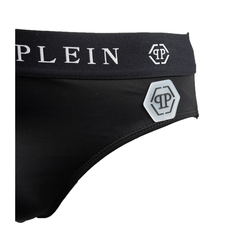 Philipp Plein Sleek Nylon Swim Briefs with Iconic Logo Detail Philipp Plein