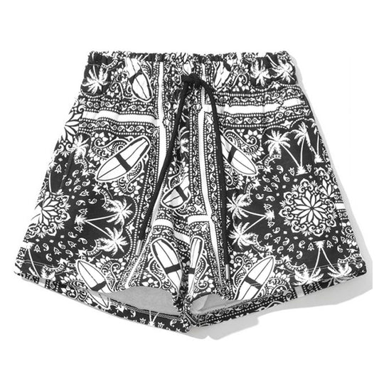 Comme Des Fuckdown Chic Monochrome Palms Cotton Shorts Comme Des Fuckdown