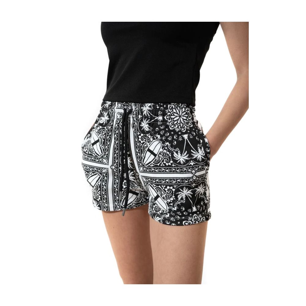 Comme Des Fuckdown Chic Monochrome Palms Cotton Shorts Comme Des Fuckdown