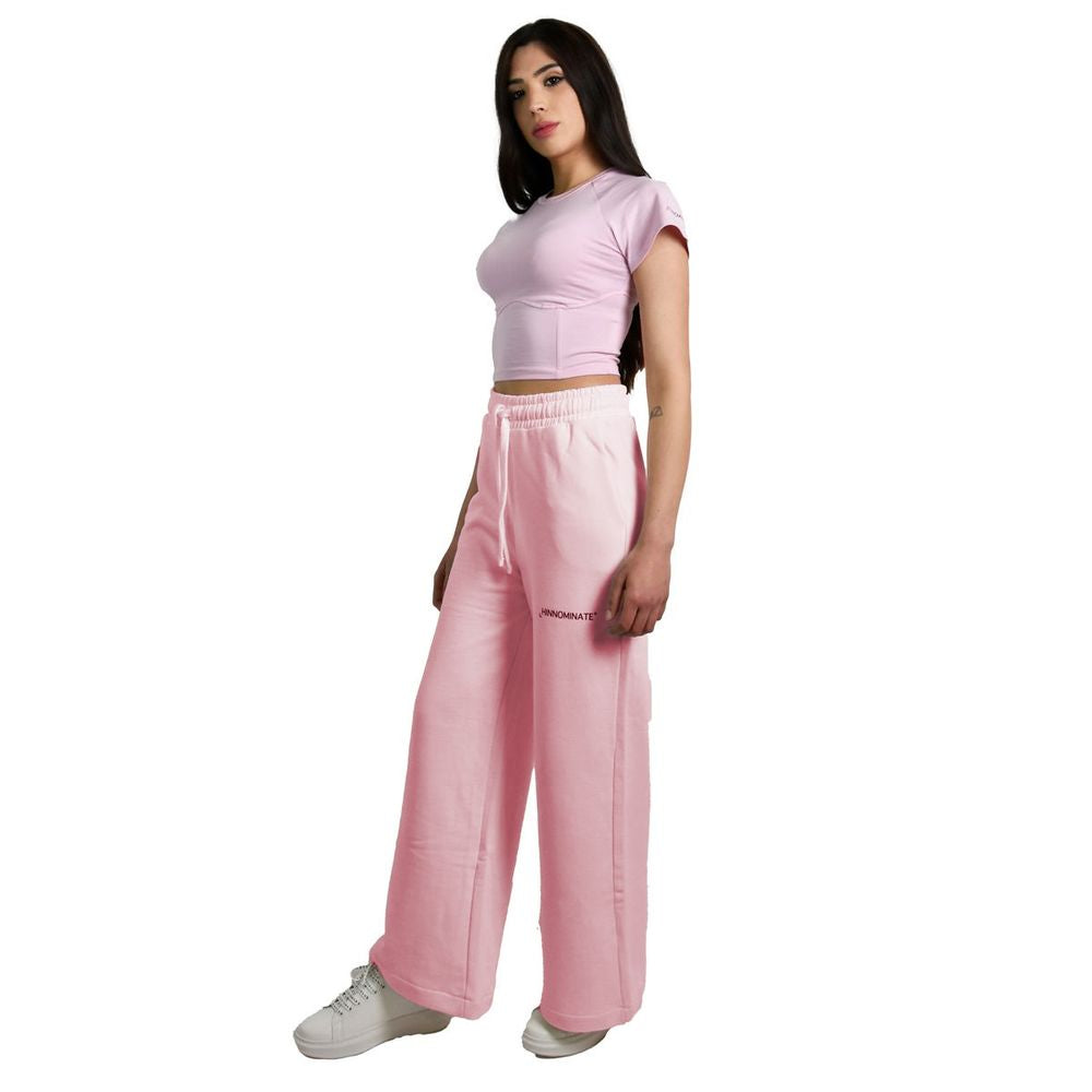 Hinnominate Chic Pink Palazzo Pants with Drawstring Hinnominate