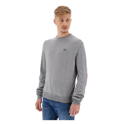 La Martina Embroidered Logo Cotton Crew Neck Sweater La Martina