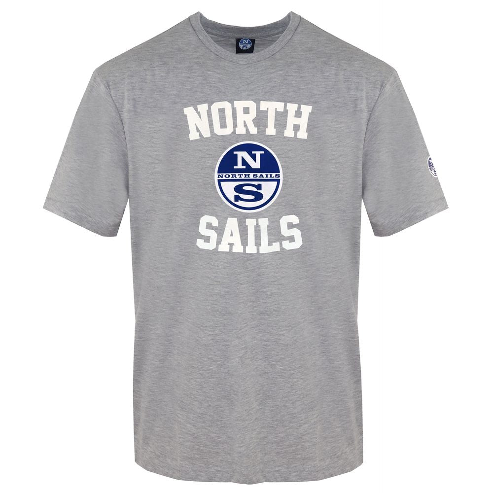 North Sails Chic Gray Crewneck Tee with Front Print North Sails