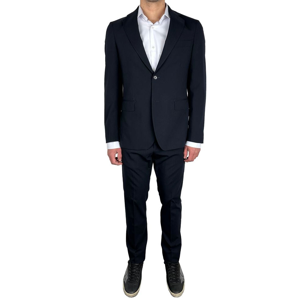 Aquascutum Elegant Navy Blue Two-Piece Suit Aquascutum