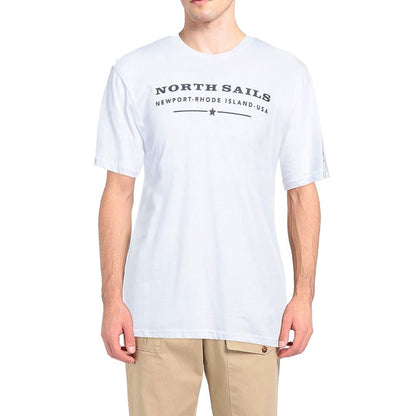 North Sails Elegant White Cotton Tee with Chest Print North Sails