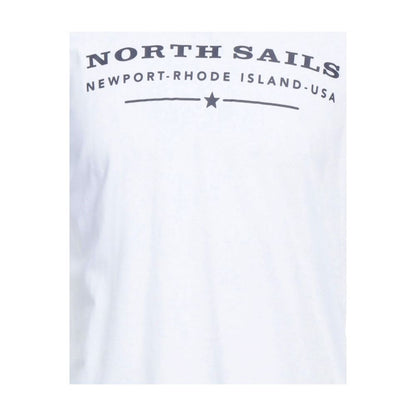 North Sails Elegant White Cotton Tee with Chest Print North Sails