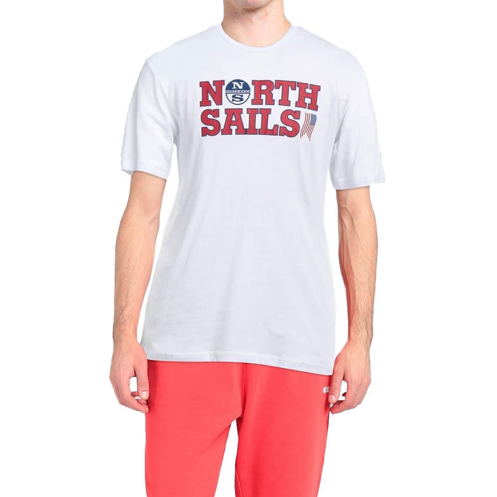 North Sails Elegant White Cotton Logo Tee North Sails