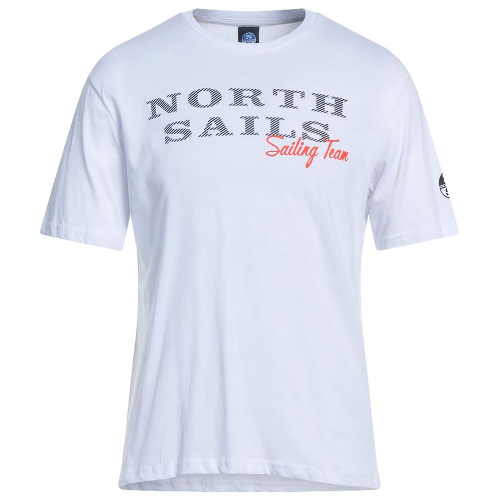 North Sails Pristine White Rubber Logo Tee North Sails