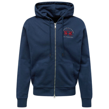 La Martina Elegant Full Zip Cotton Hoodie La Martina